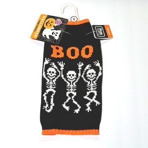 Simply Wag BOO Skeleton Dog Sweater, Halloween size Small